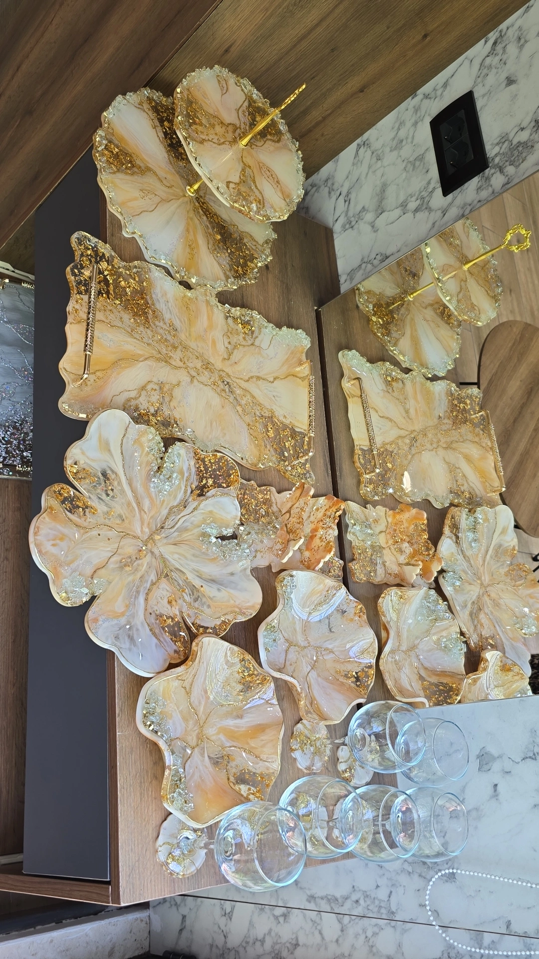 Sete Të Plota resine — bezhë, gold