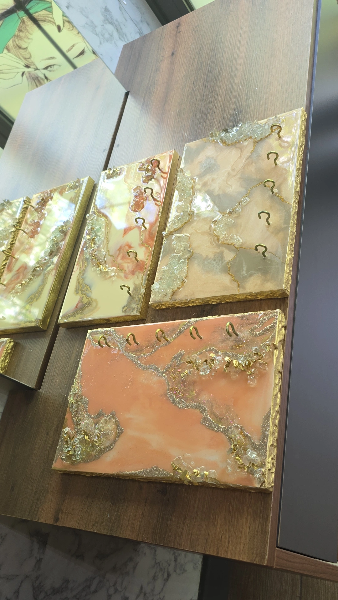 Mbajtëse Çelësash resine — gold, portokalli, e verdhë