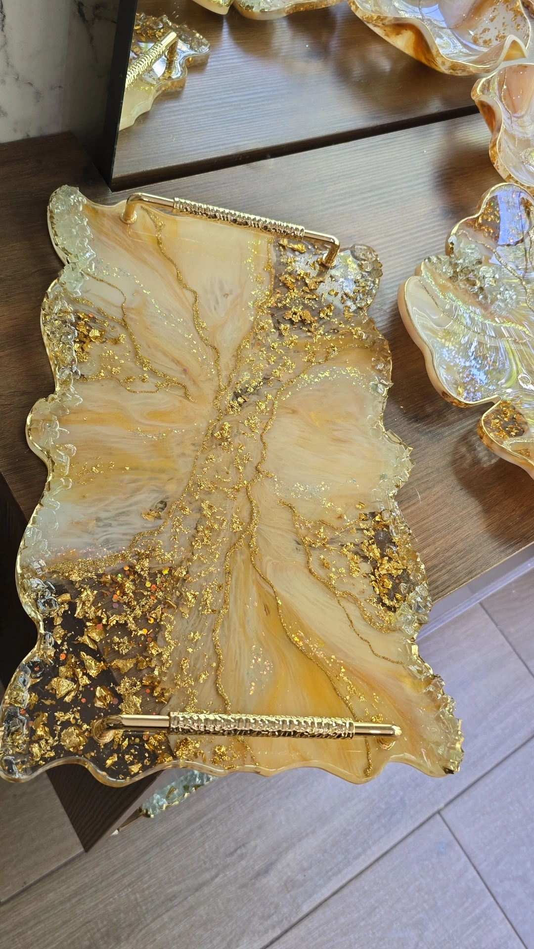 Tabaka resine — gold, portokalli